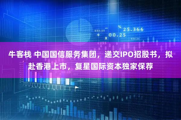 牛客栈 中国国信服务集团，递交IPO招股书，拟赴香港上市，复星国际资本独家保荐