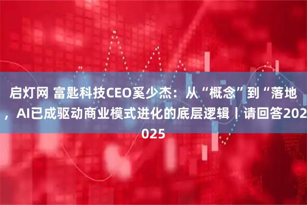 启灯网 富匙科技CEO奚少杰：从“概念”到“落地”，AI已成驱动商业模式进化的底层逻辑丨请回答2025